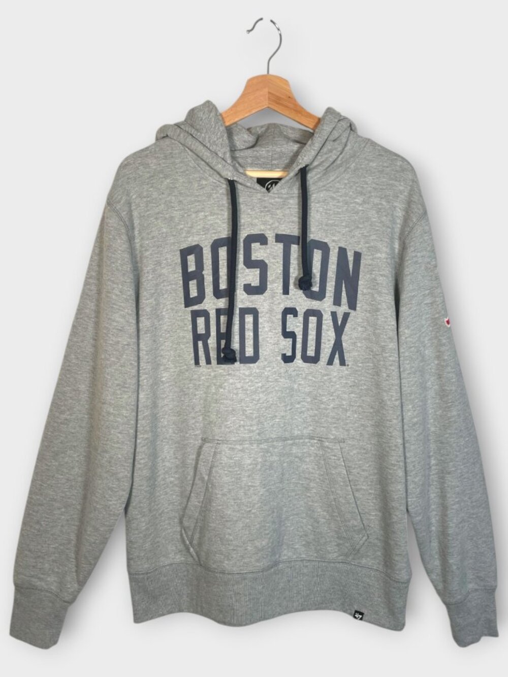 Boston Red Sox '47 Gray Gamebreak Cross Check Pullover Hoodie LARGE NWOT